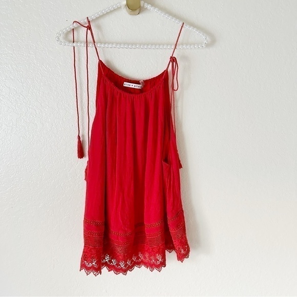 NEW Alice + Olivia Dania red tank size L - Picture 8 of 12